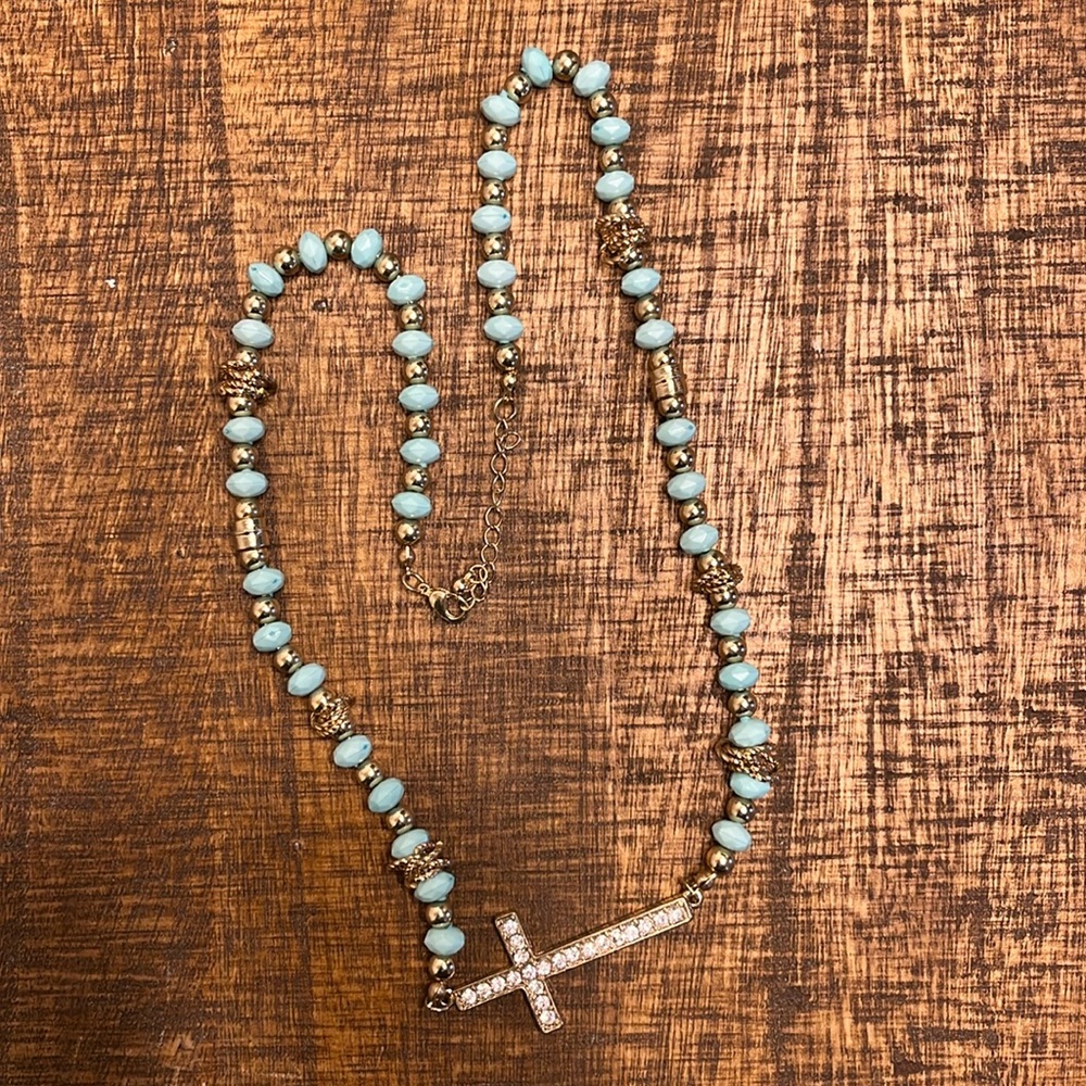 Turquoise cross necklace